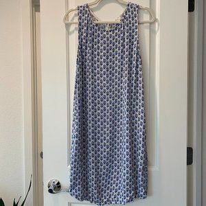 Joie Soft Leiston B Blue Print Shift Dress Size Large